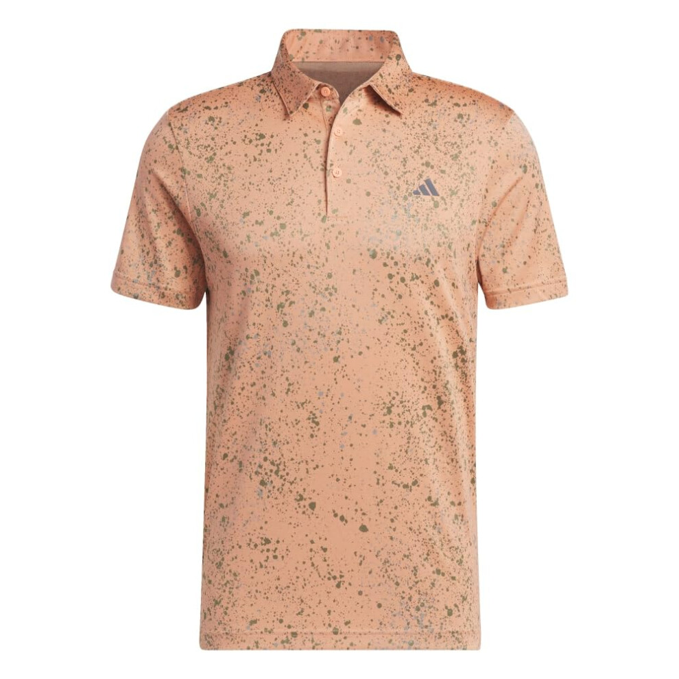 adidas Men's Jacquard Polo Shirt  Coral Fusion  Small