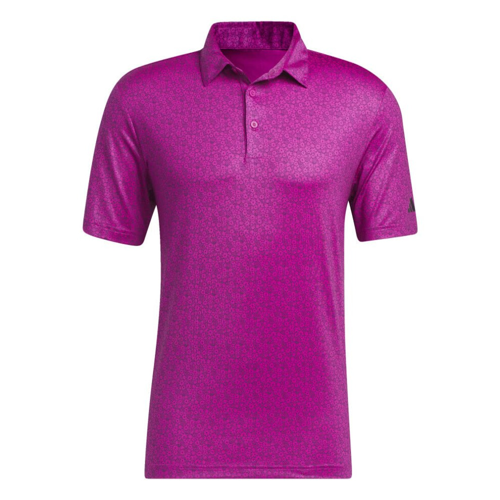 adidas Men's Ultimate365 Allover Print Polo Shirt  Lucid Fuchsia  Smal