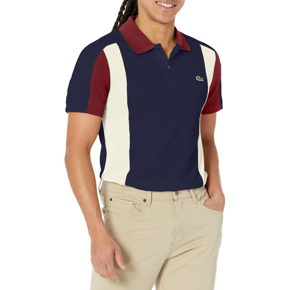 Lacoste Men's Short Sleeve Tri-Color Polo Shirt  Marine/ZIN-LAPONIE  S