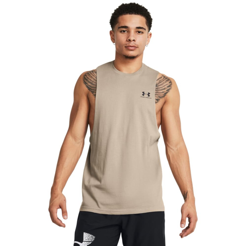 Under Armour Men's Sportstyle Left Chest Cut-Off T-Shirt  (203) Timber