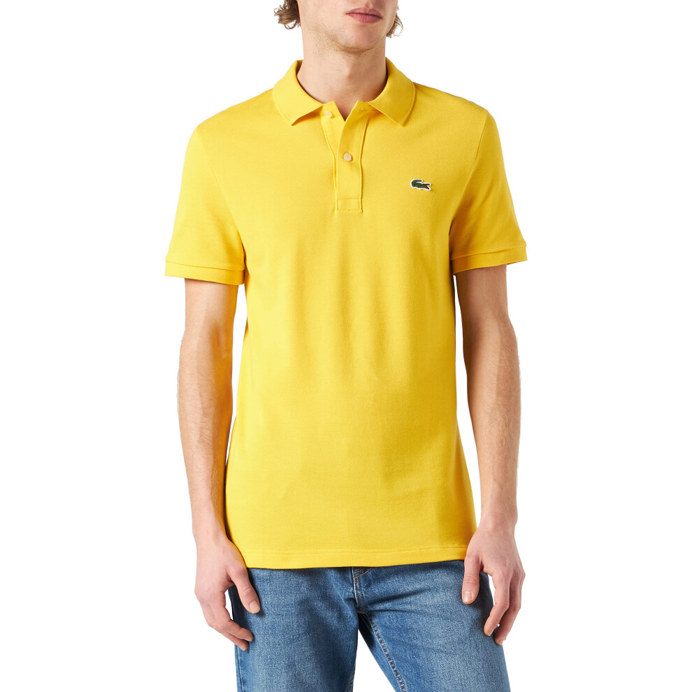 Lacoste Men's Classic Pique Slim Fit Short Sleeve Polo Shirt  CORNMEAL