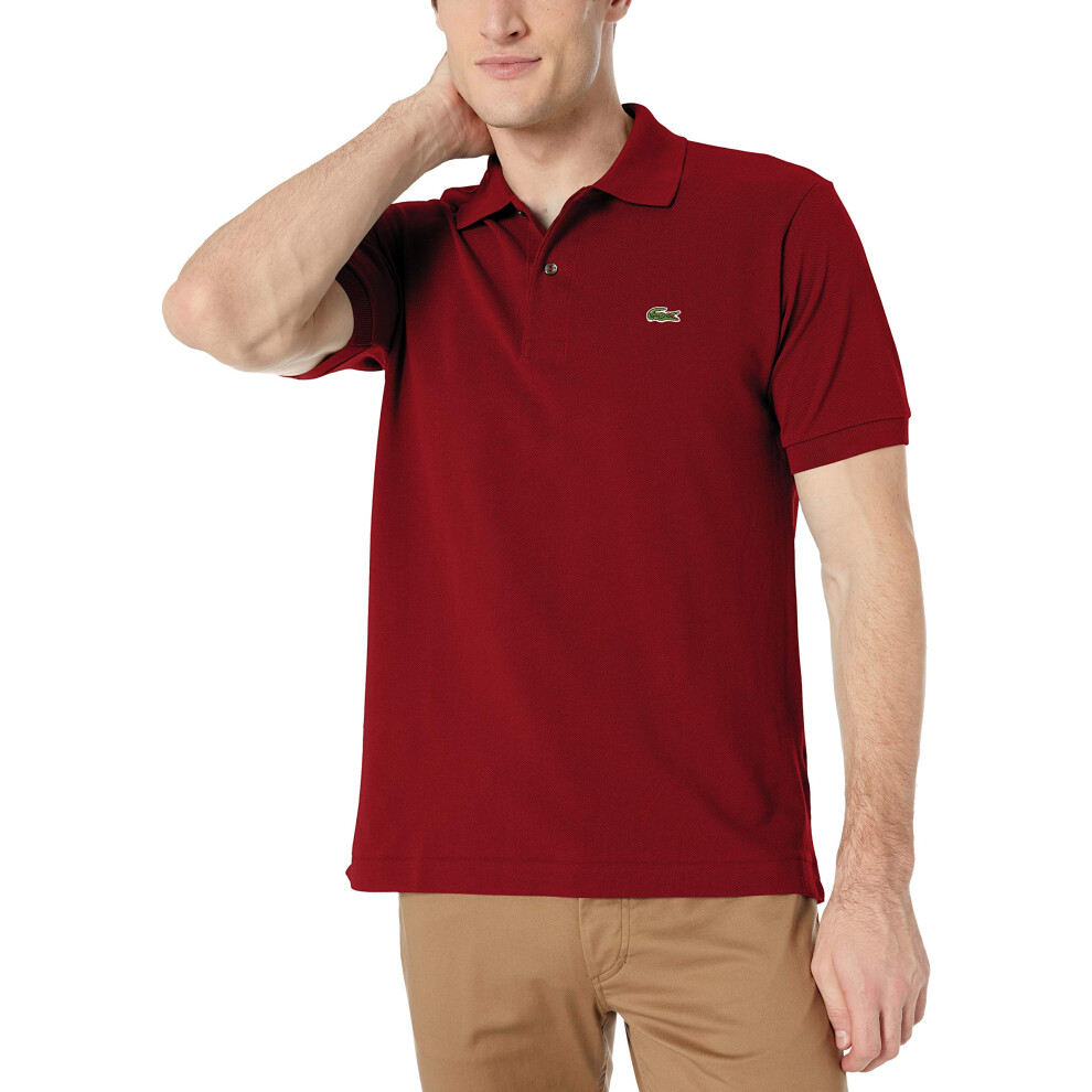 Lacoste Mens Short Sleeve L.12.12 Pique Polo Shirt  Bordeaux Red  L