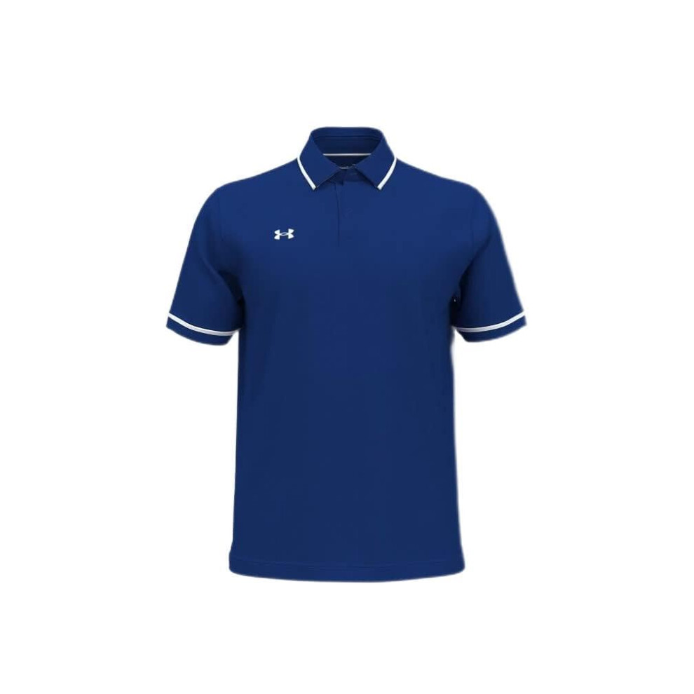 Under Armour Team Tipped Mens Short Sleeve Polo Shirt 2XL Royal-White