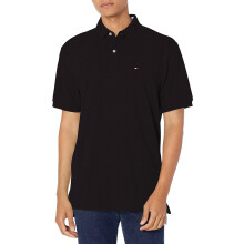 Tommy Hilfiger Herr Polo T-shirt Klassisk Passform, Tommy Black Medium