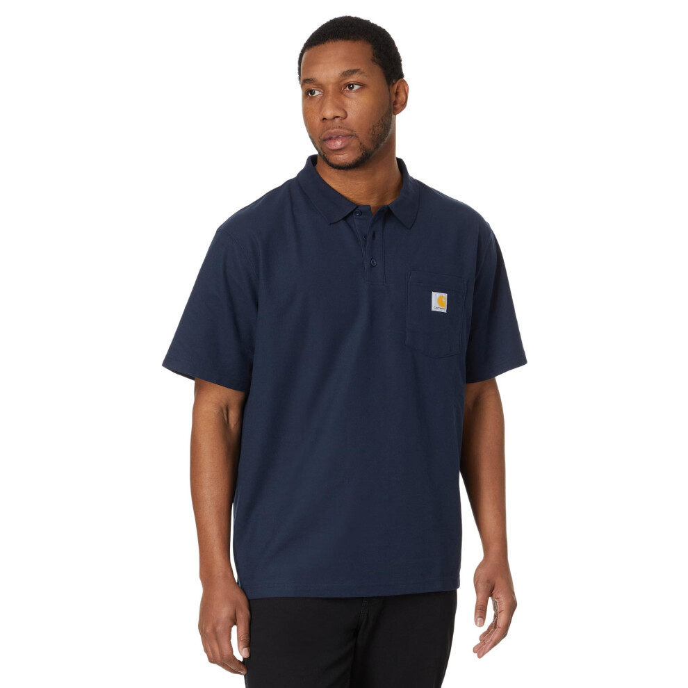 Carhartt Men's Loose Fit Midweight Short-Sleeve Pocket Polo Navy X-L