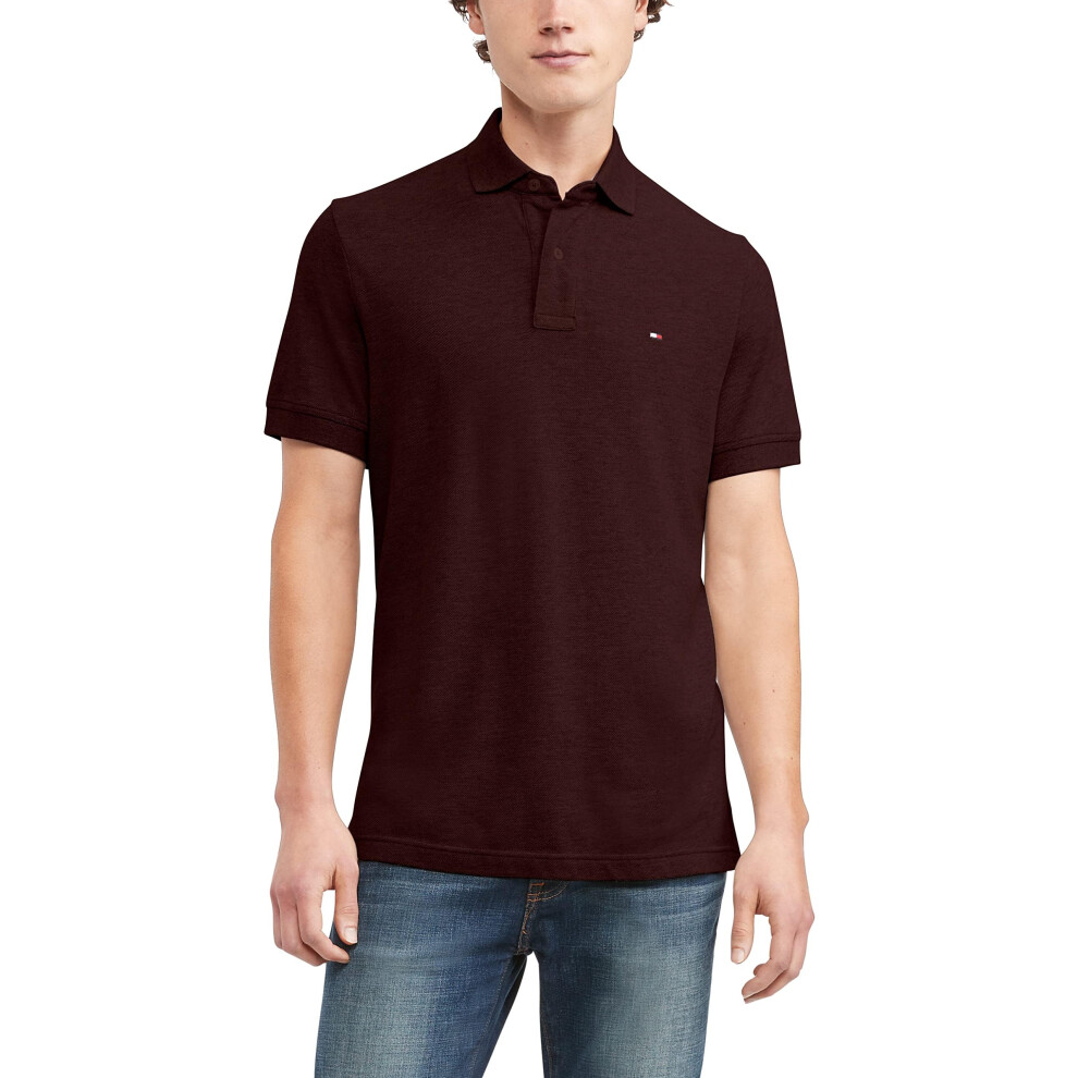 Tommy Hilfiger Men's Regular Short Sleeve Cotton Pique Polo Shirt in C