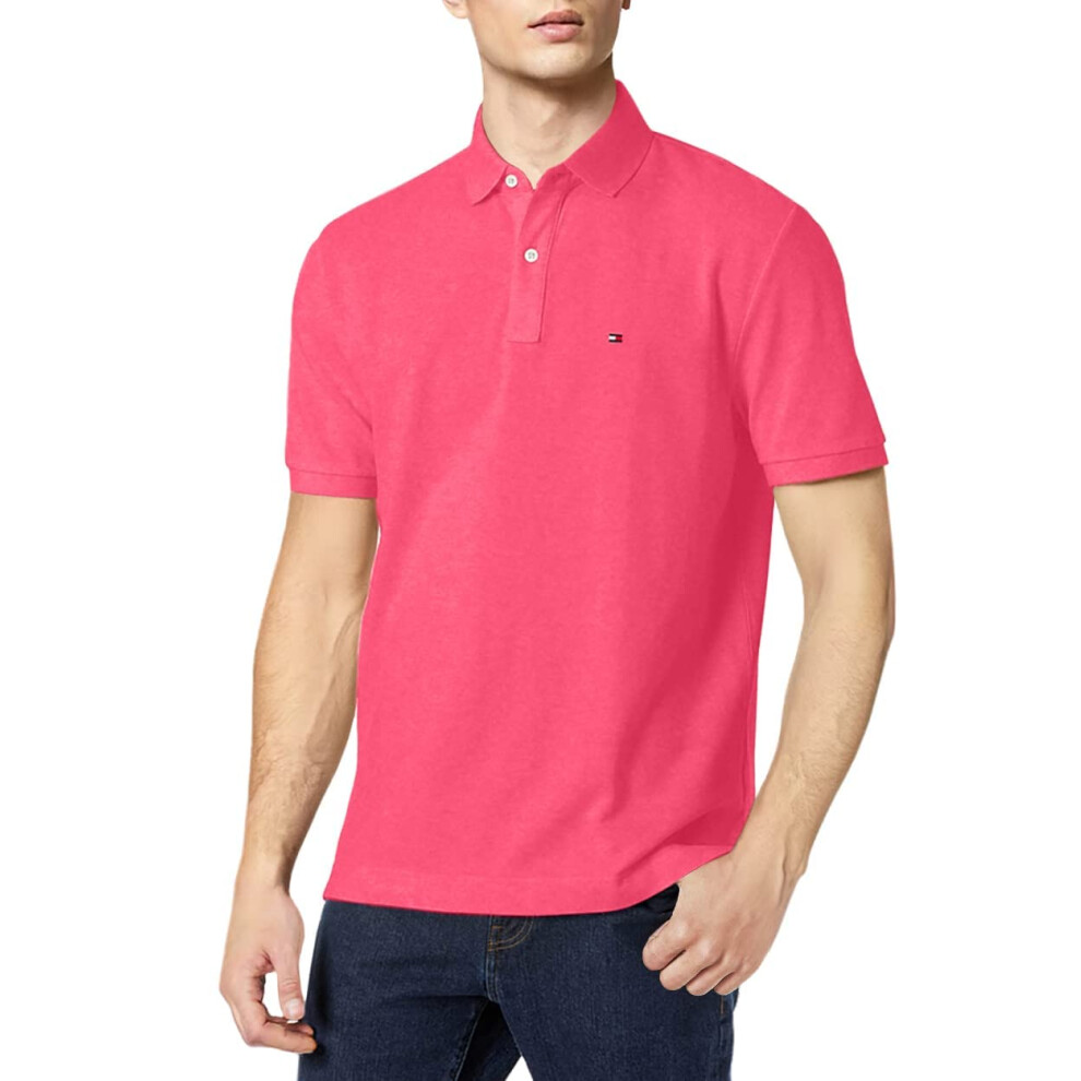 Tommy Hilfiger Men's Regular Short Sleeve Cotton Pique Polo Shirt in C