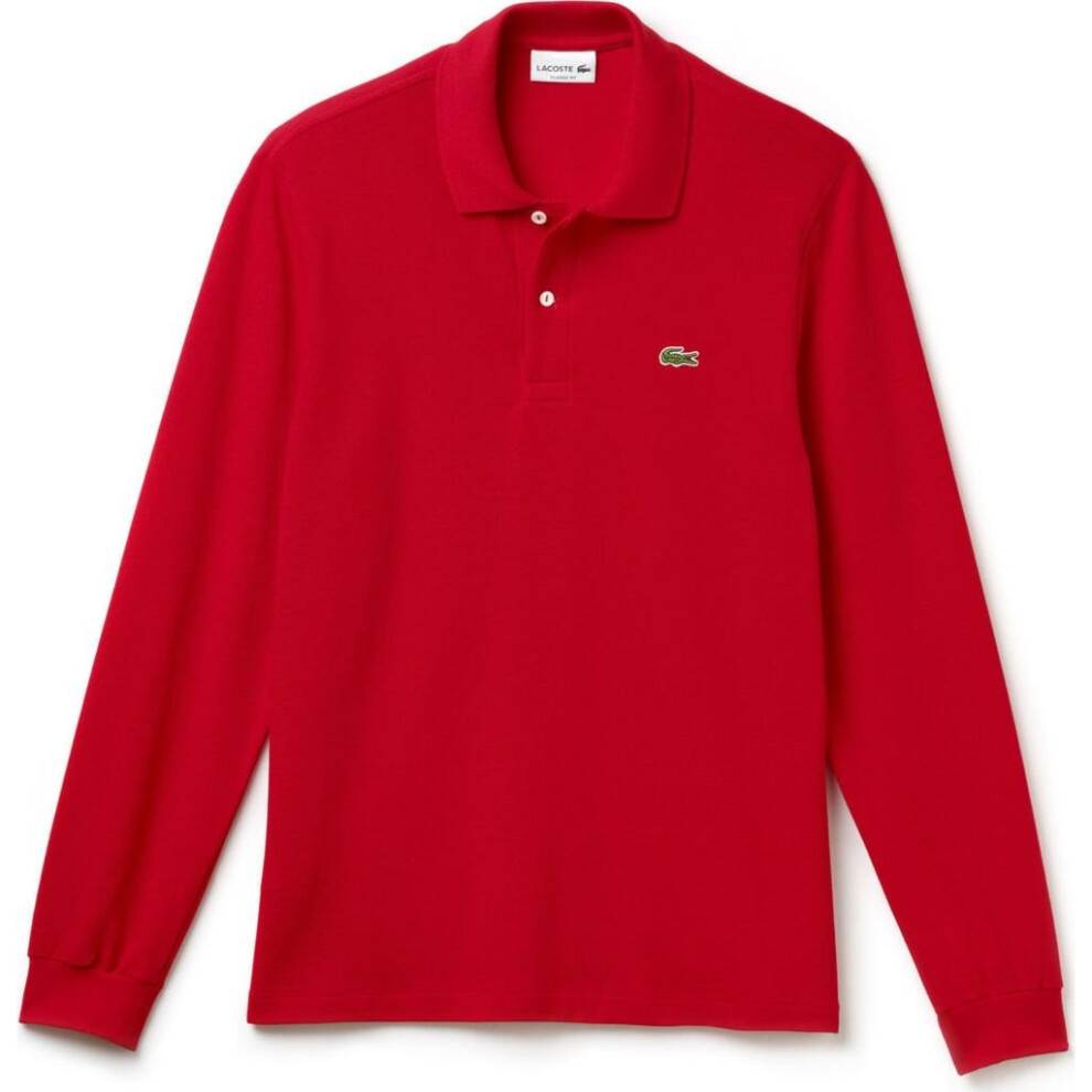 Lacoste men's Classic Long Sleeve Pique Polo Shirt  Red  7 US