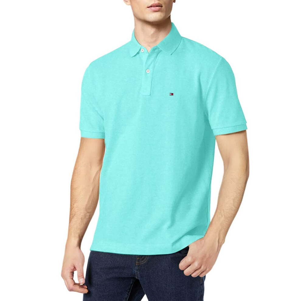 Tommy Hilfiger Men's Regular Short Sleeve Cotton Pique Polo Shirt in C