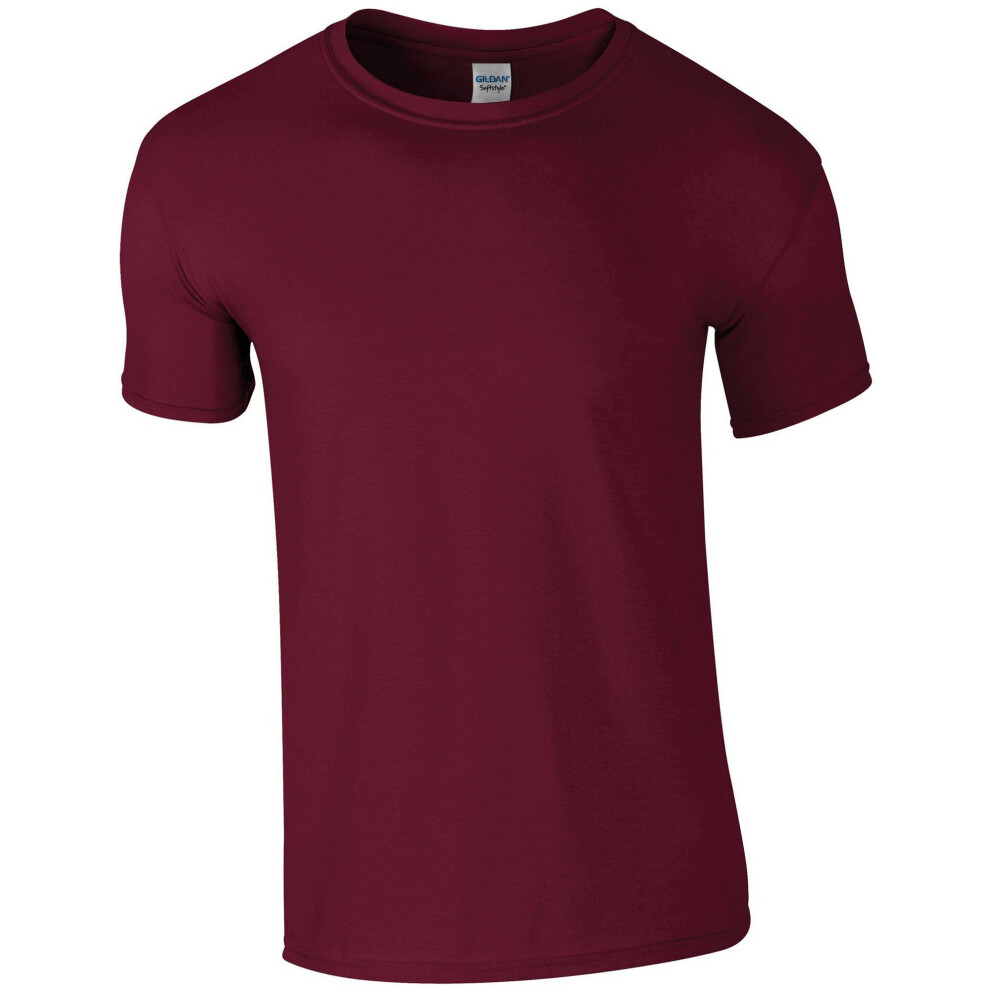 Gildan Mens Soft Style Ringspun T Shirt (4XL) (Maroon)