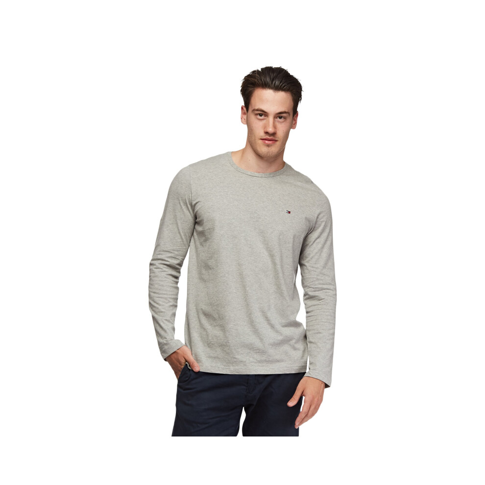 Tommy Hilfiger Men's Long Sleeve Graphic T Shirt (Small  Grey Heather)