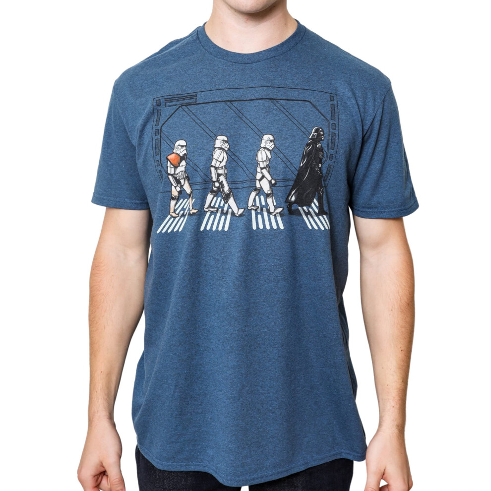 STAR WARS Death Star Road Stormtrooper Crossing Mens T-Shirt (Indigo H