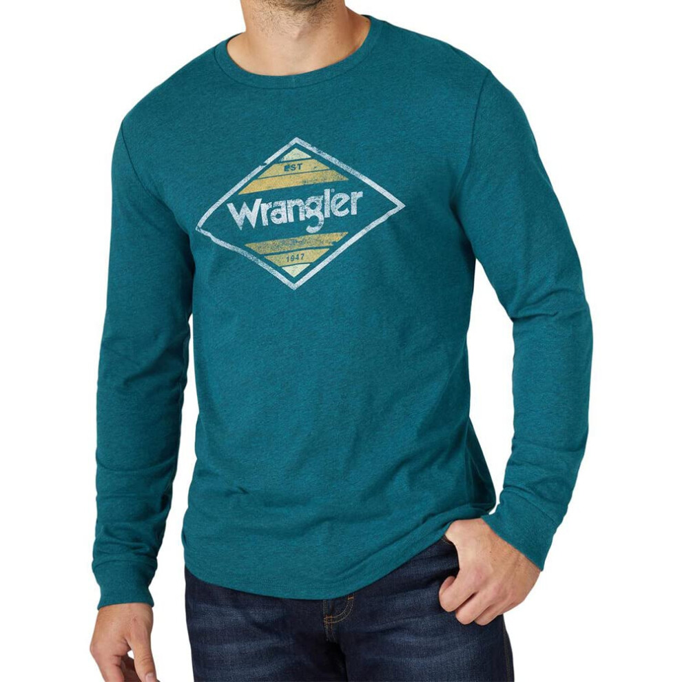 Wrangler Men's Teal Logo Sleeve Graphic T-Shirt Teal XL