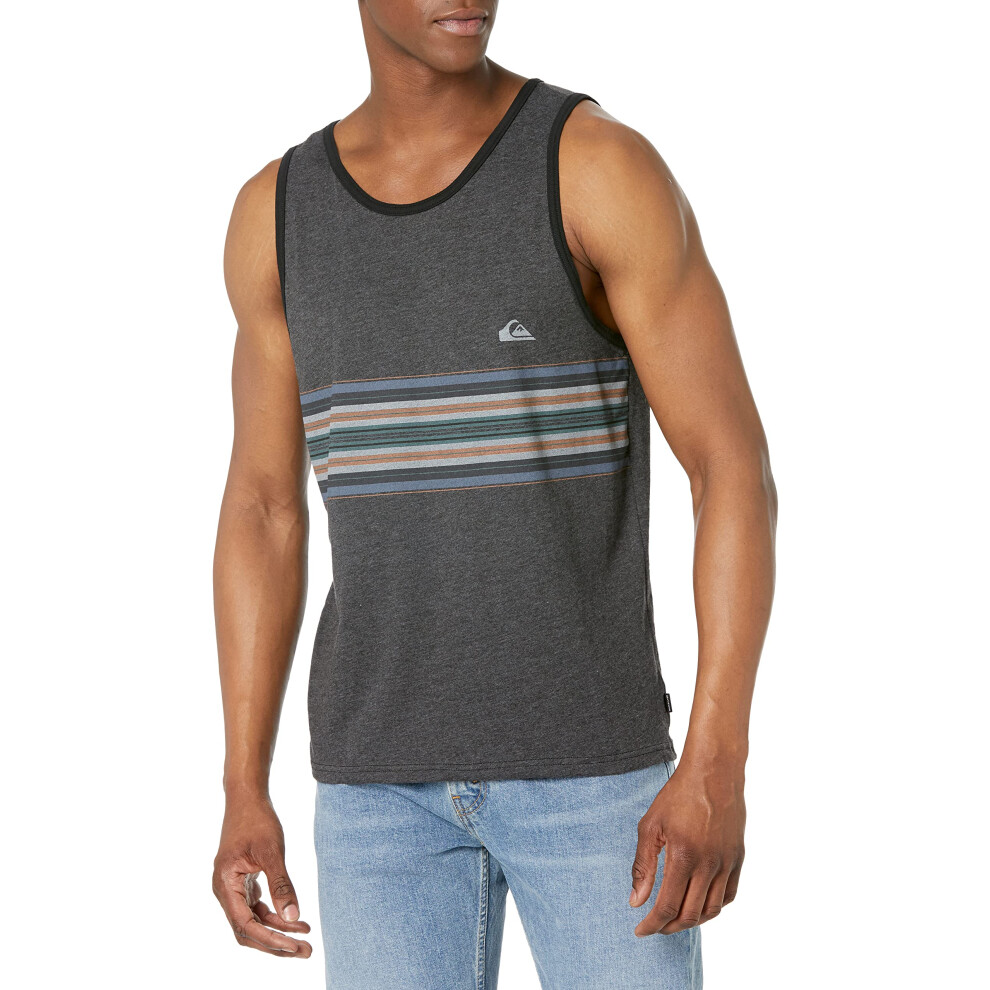 Quiksilver mens Season Stripe Tee Shirt  Charcoal Heather  Medium US