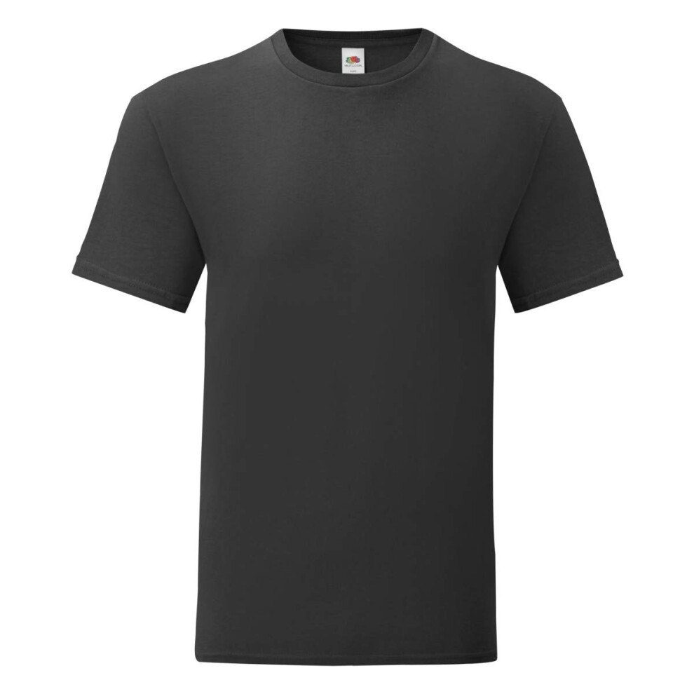 Fruit of the Loom Mens Iconic T-Shirt (5XL) (Black)