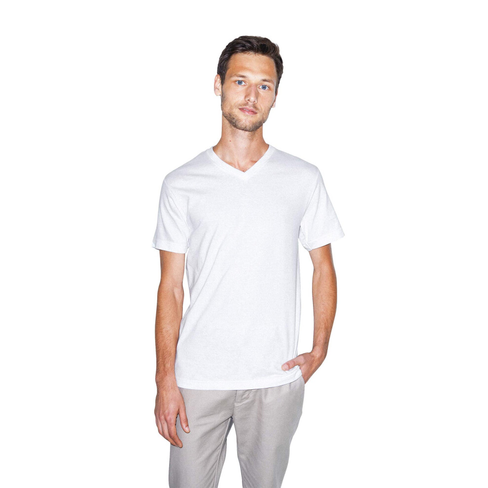 American Apparel Men Fine Jersey Classic Short Sleeve V-Neck T-Shirt