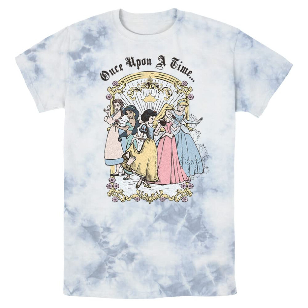 Disney Vintage Princess Group Young Men's Short Sleeve Tee Shirt  Whit