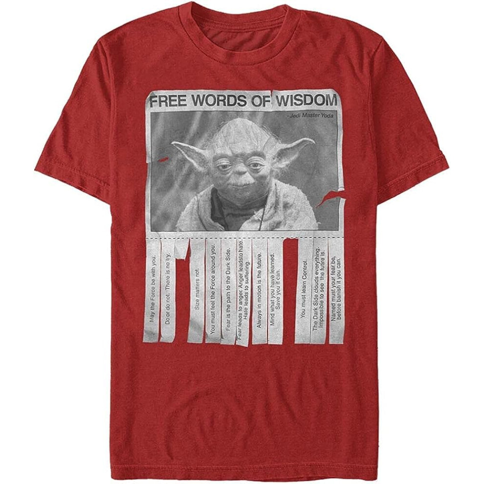 Star Wars Men's Words of Wisdom T-Shirt  Red  Medium