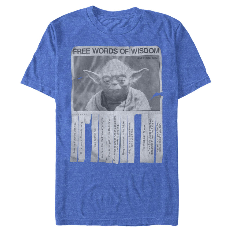 Men's Star Wars Yoda Words of Wisdom T-Shirt - Royal Blue Heather - La