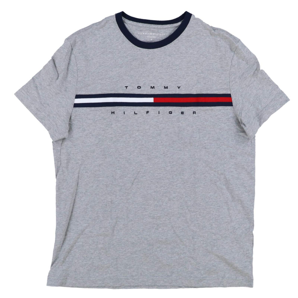 Tommy Hilfiger Mens Classic Fit Big Logo T-Shirt (Small  Light Gray)