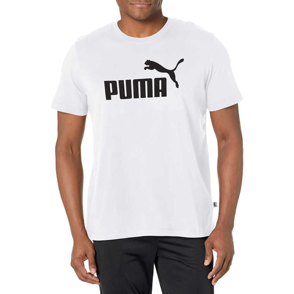 PUMA mens Essentials Logo Tee T Shirt  Puma White  Large US