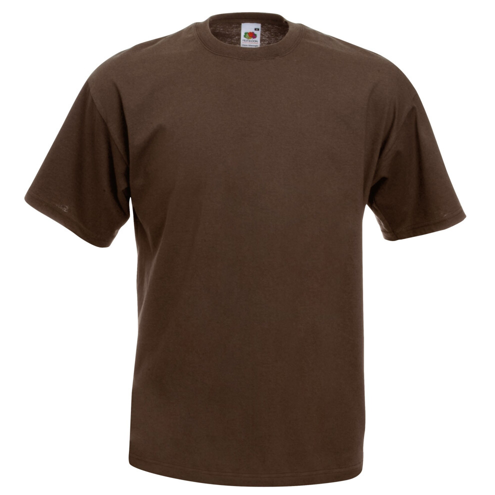 Fruit of the Loom Mens Valueweight Short Sleeve T-Shirt (M) (Chocolate