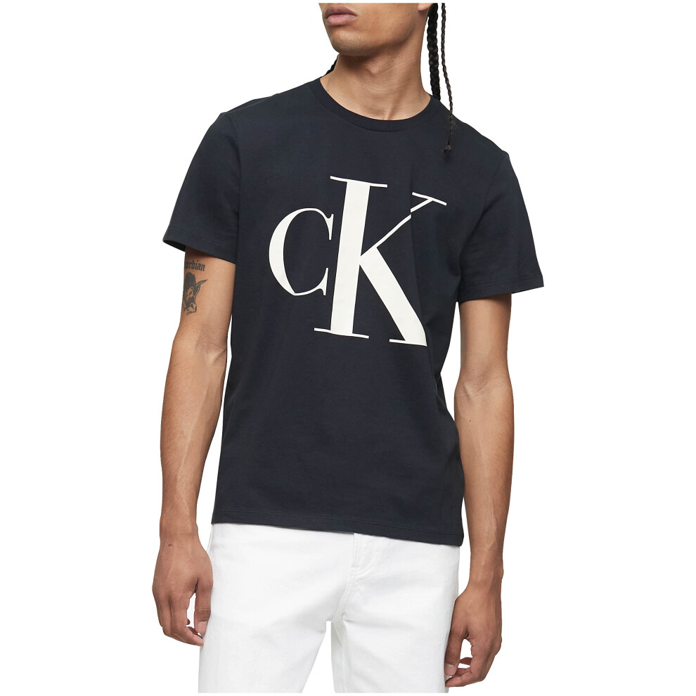 Calvin Klein Men's Monogram CK Jeans Crewneck T-Shirt  Black Beauty  M