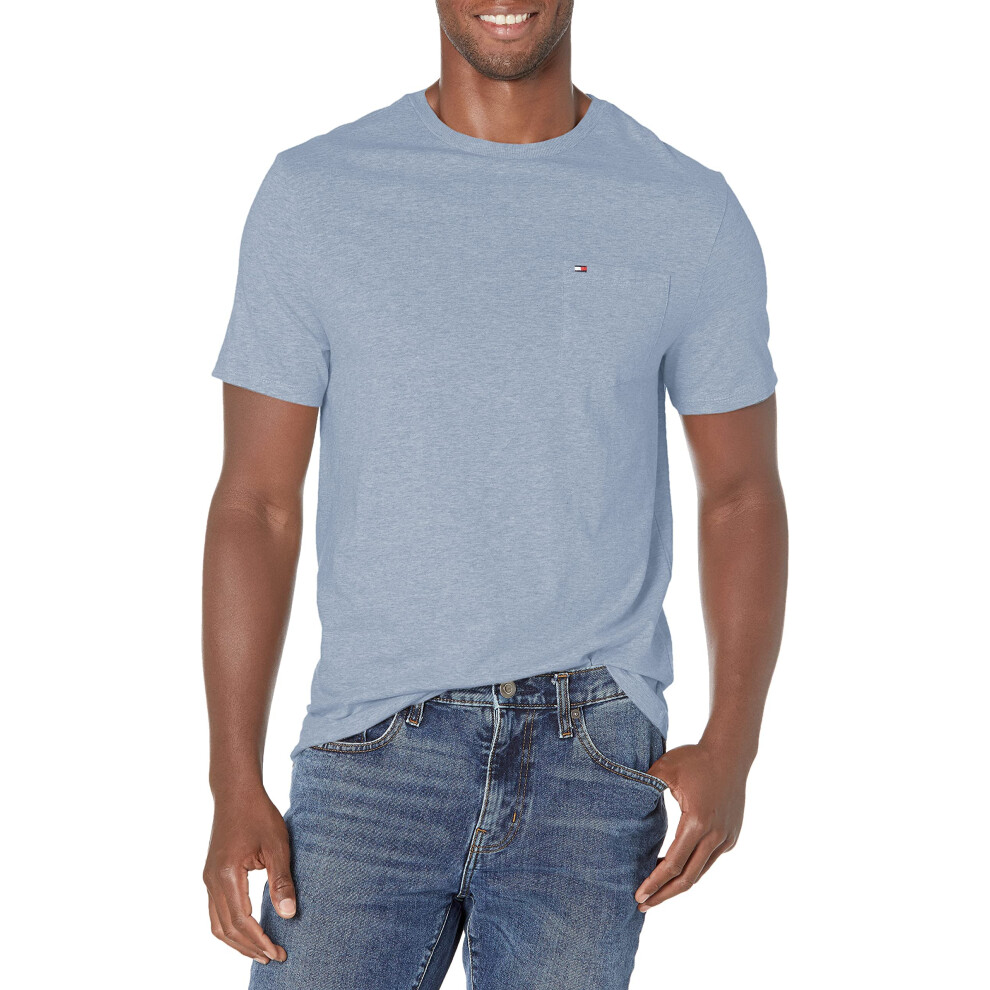 Tommy Hilfiger Men's Short Sleeve Crewneck T Shirt with Pocket  Malaga