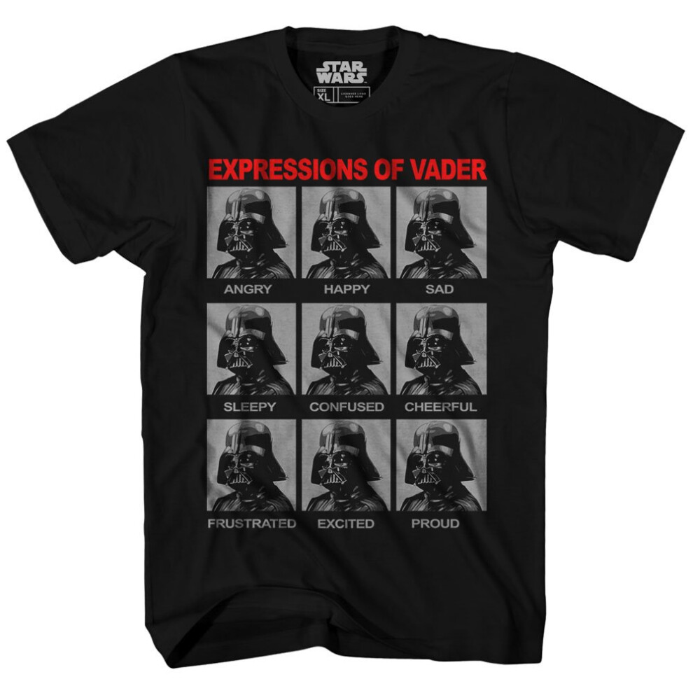 Star Wars Men's Expressions T-Shirt  Midnight Black  Medium