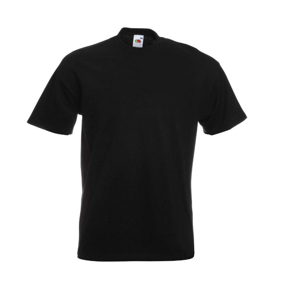 Fruit of the Loom Mens Valueweight Short Sleeve T-Shirt (XL) (Black)