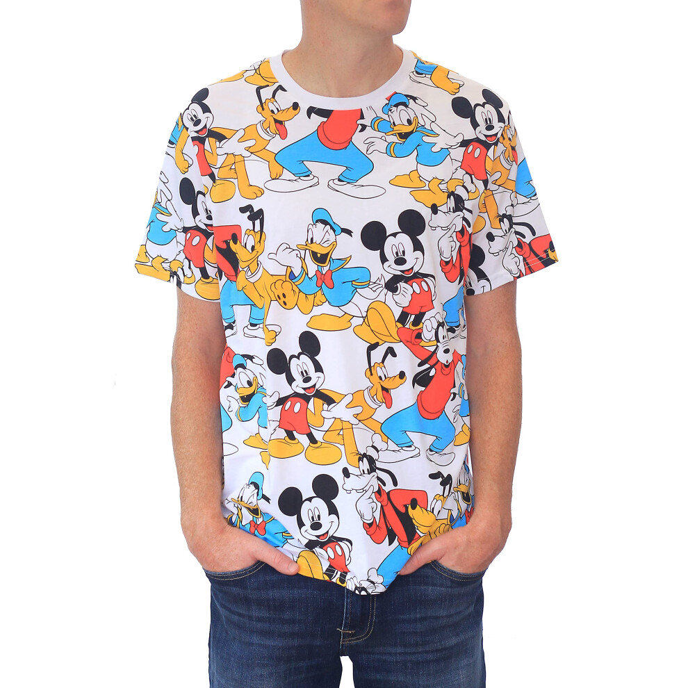 Disney Mickey Donald Goofy Pluto Camiseta Camisa para Hombre Adulto Me