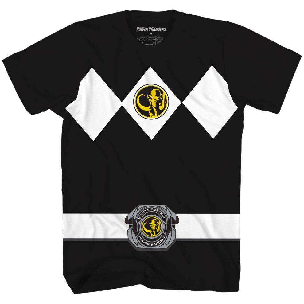 Power Rangers Black Costume T-Shirt(Black X-Small)