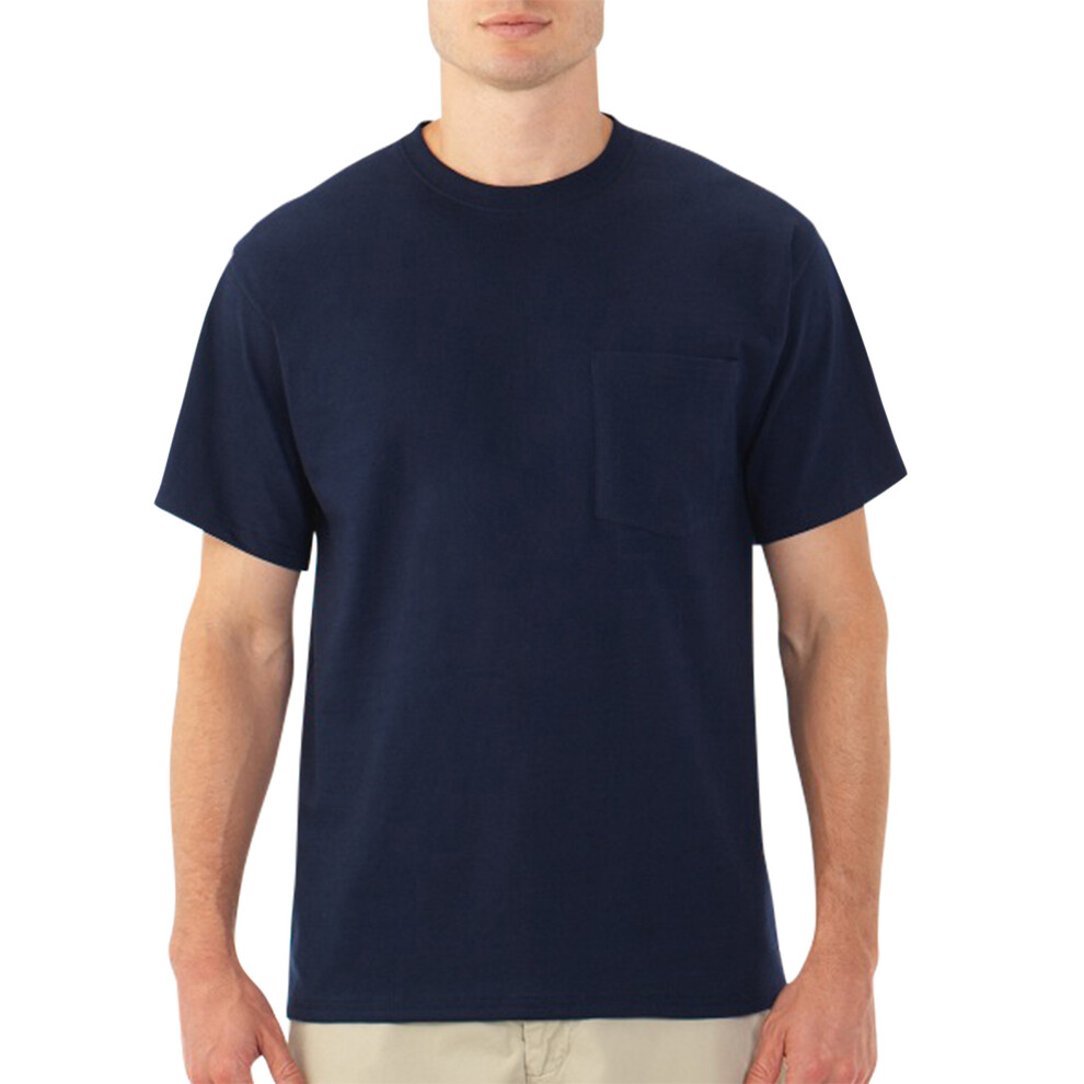 Fruit of the Loom Men's Short Sleeve Pocket Tee (X-Large  J Navy)