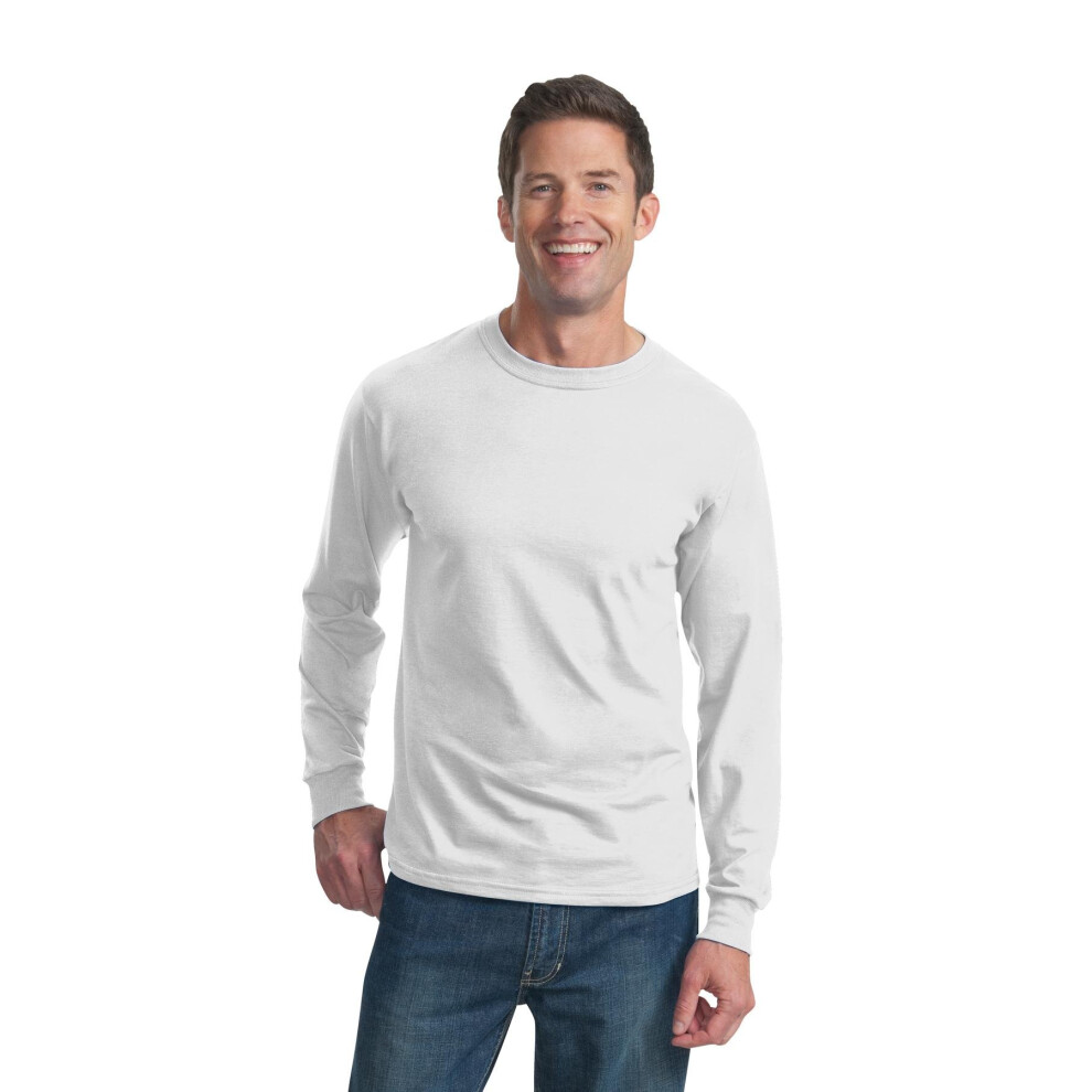 Fruit of the Loom Mens Original Long Sleeve T-Shirt (XL) (White)