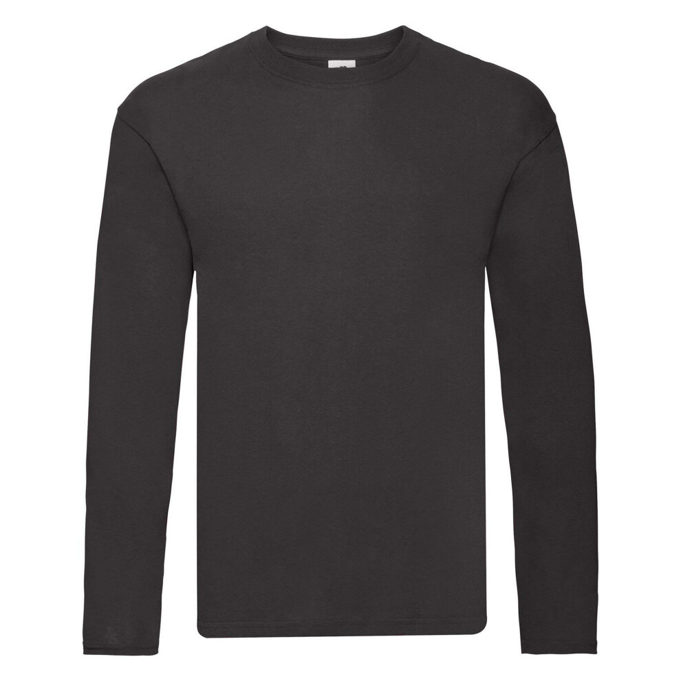 Fruit of the Loom Mens Original Long Sleeve T-Shirt Black