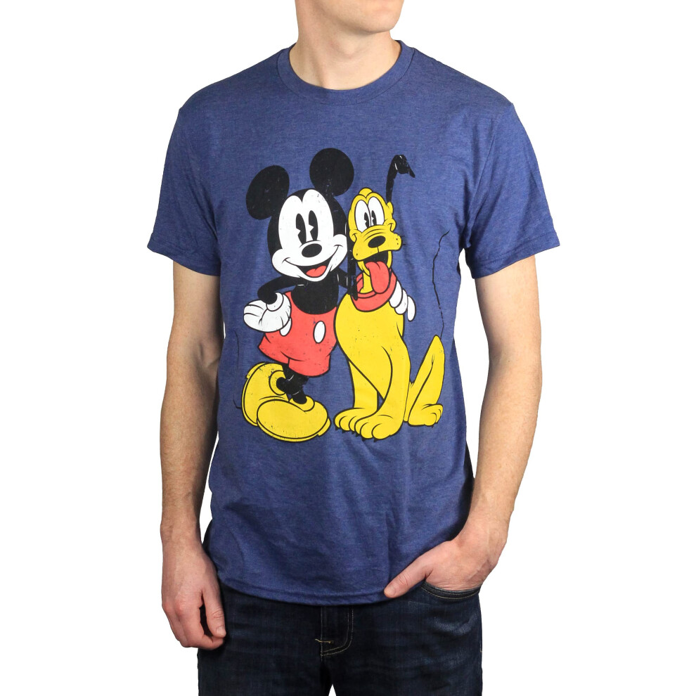 Disney Mickey Mouse & Pluto Classic Distressed Vintage Dog World Disne