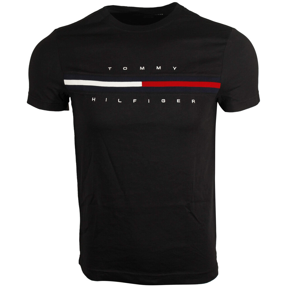 Tommy Hilfiger Men's Classic Fit Big Logo T-Shirt (Large  Black)