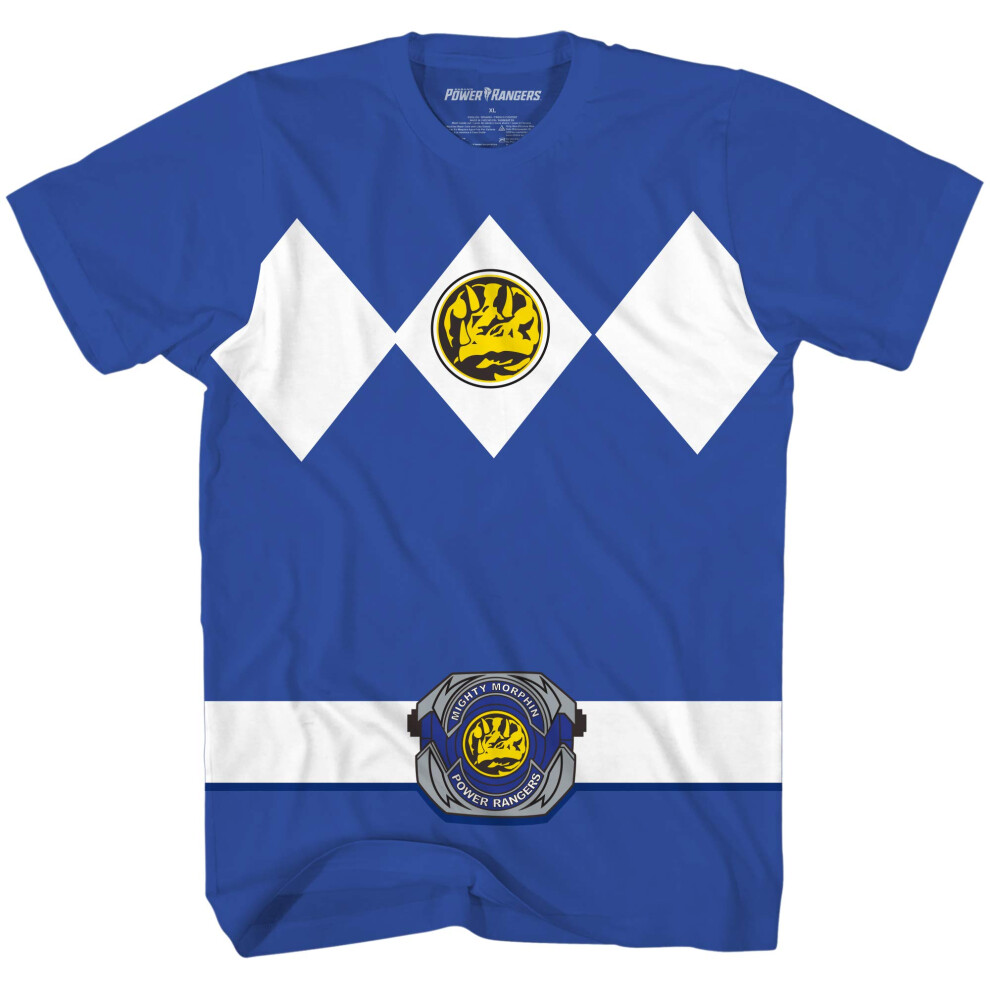 Power Rangers Blue Costume T-Shirt(Blue X-Small)