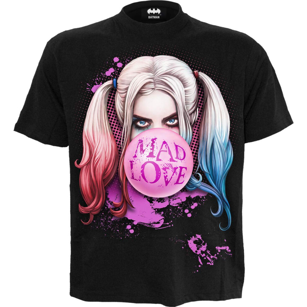 Dc Comics - Harley Quinn - Mad Love - Front Print T-Shirt Black - L