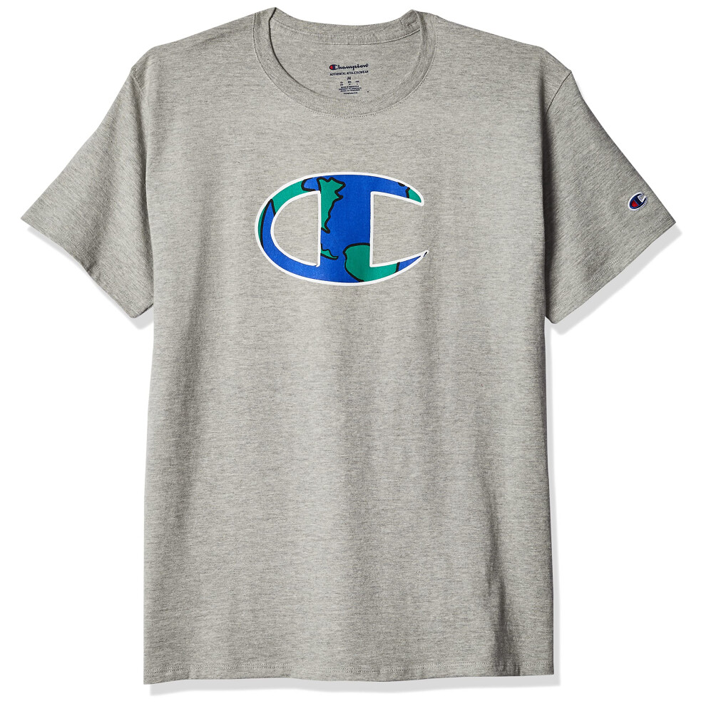 Champion mens Classic T-shirt  Big C Logo T Shirt  Oxford Gray-586dfa