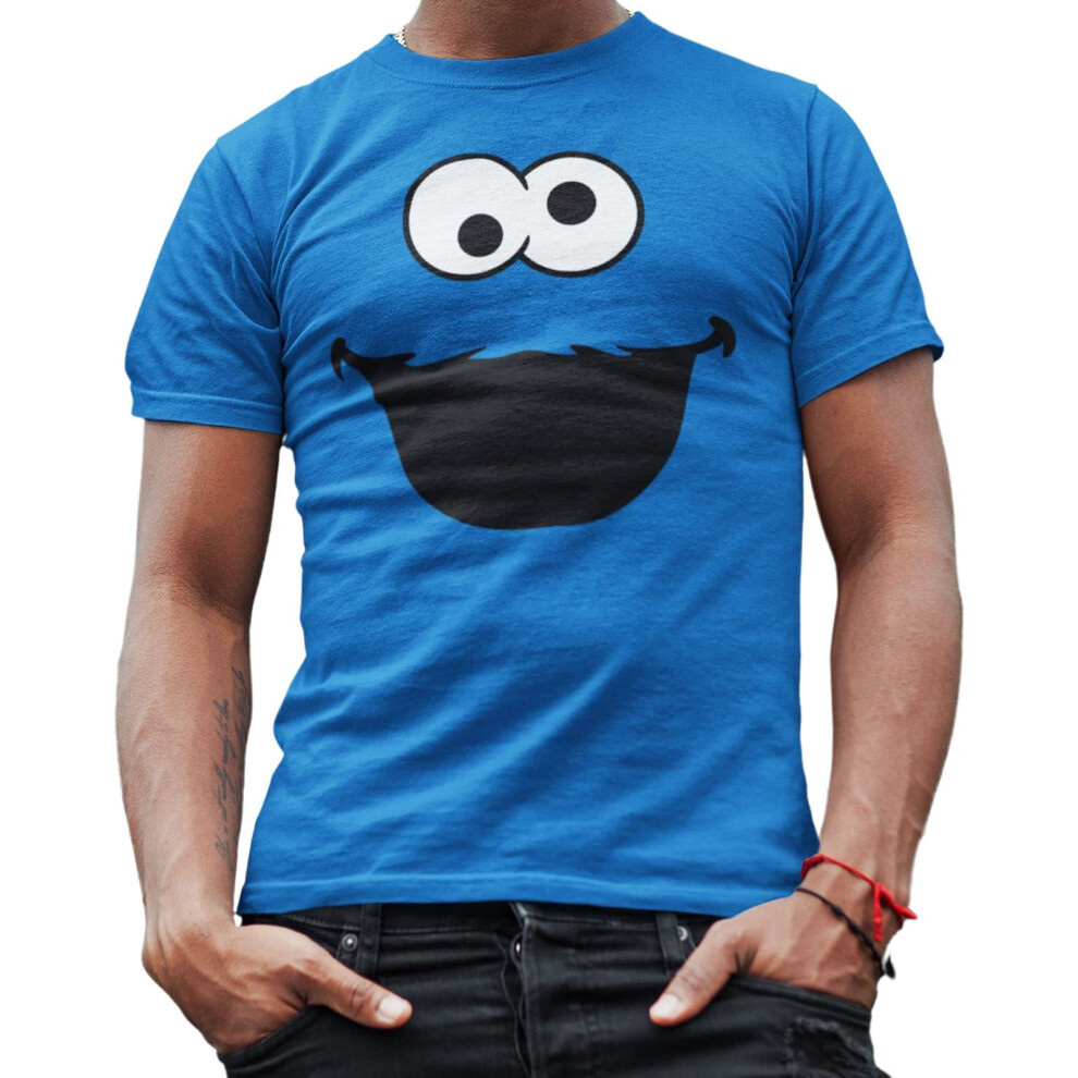 Sesame Street Cookie Monster Face T-Shirt for Men Adult Merch Graphic