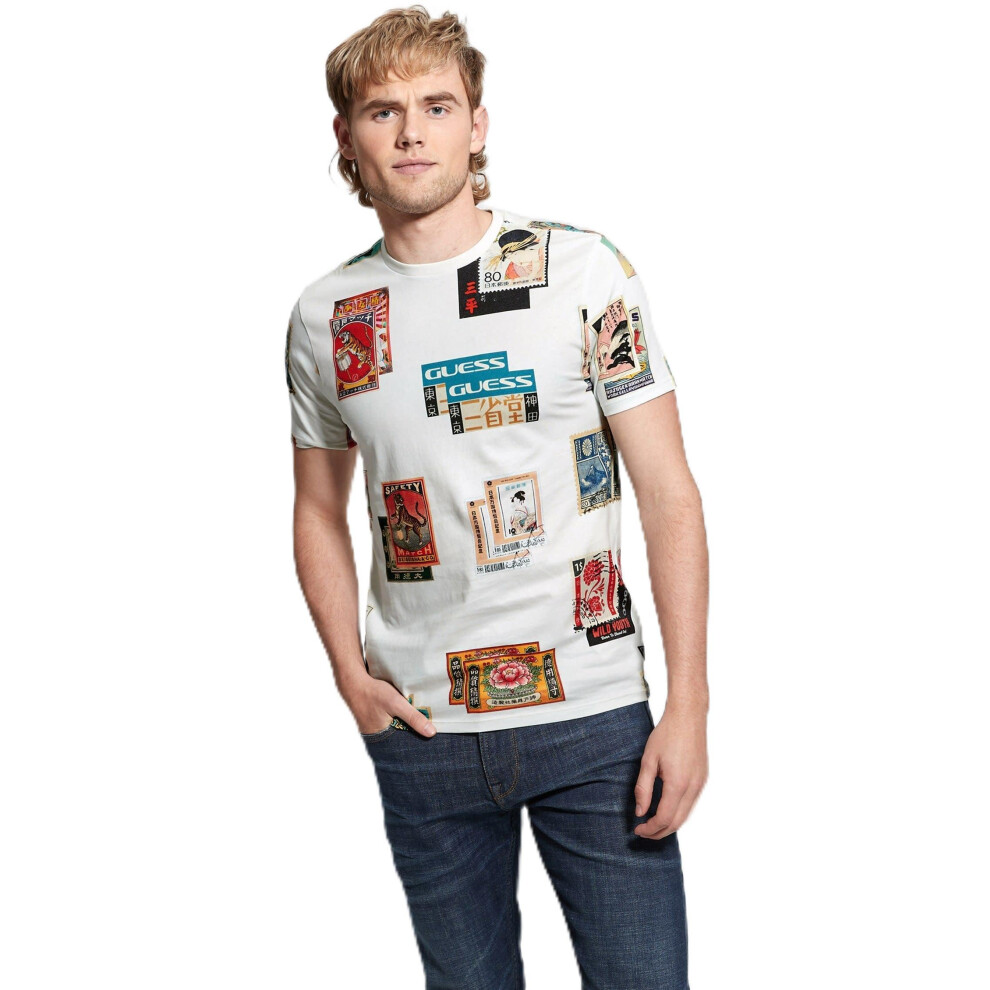 GUESS Men's Shirt  Salt White Multi