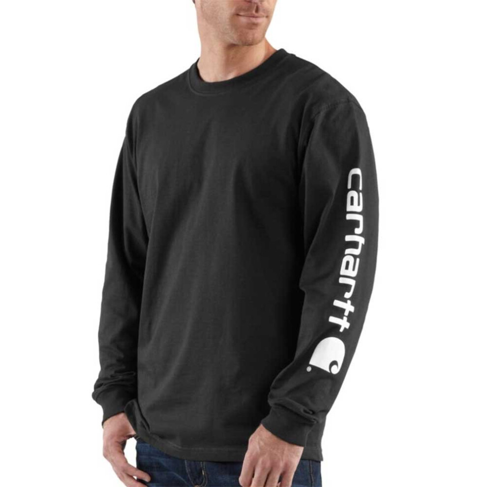 CarharttMenLoose Fit Heavyweight Long-Sleeve Logo Sleeve Graphic T-Shi