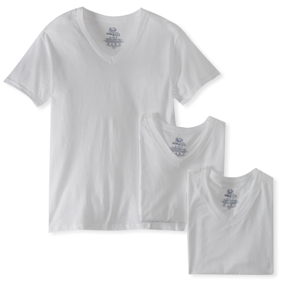 Fruit of the Loom Men'sEasy Care White V-Neck  White  X-Large(Pack of