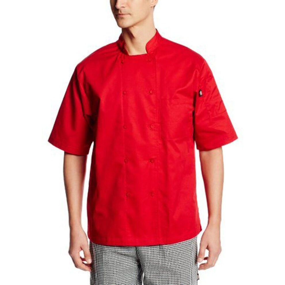 Dickies Men's Big and Tall Solid Cool Breeze Chef Coat  Red  3X-Large