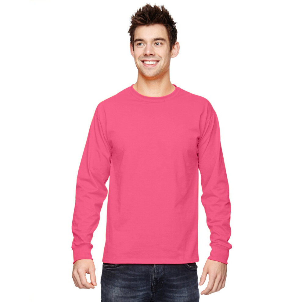 Fruit of the Loom Adult 5 oz. HD Cotton Long-Sleeve T-Shirt 3XL NEON P