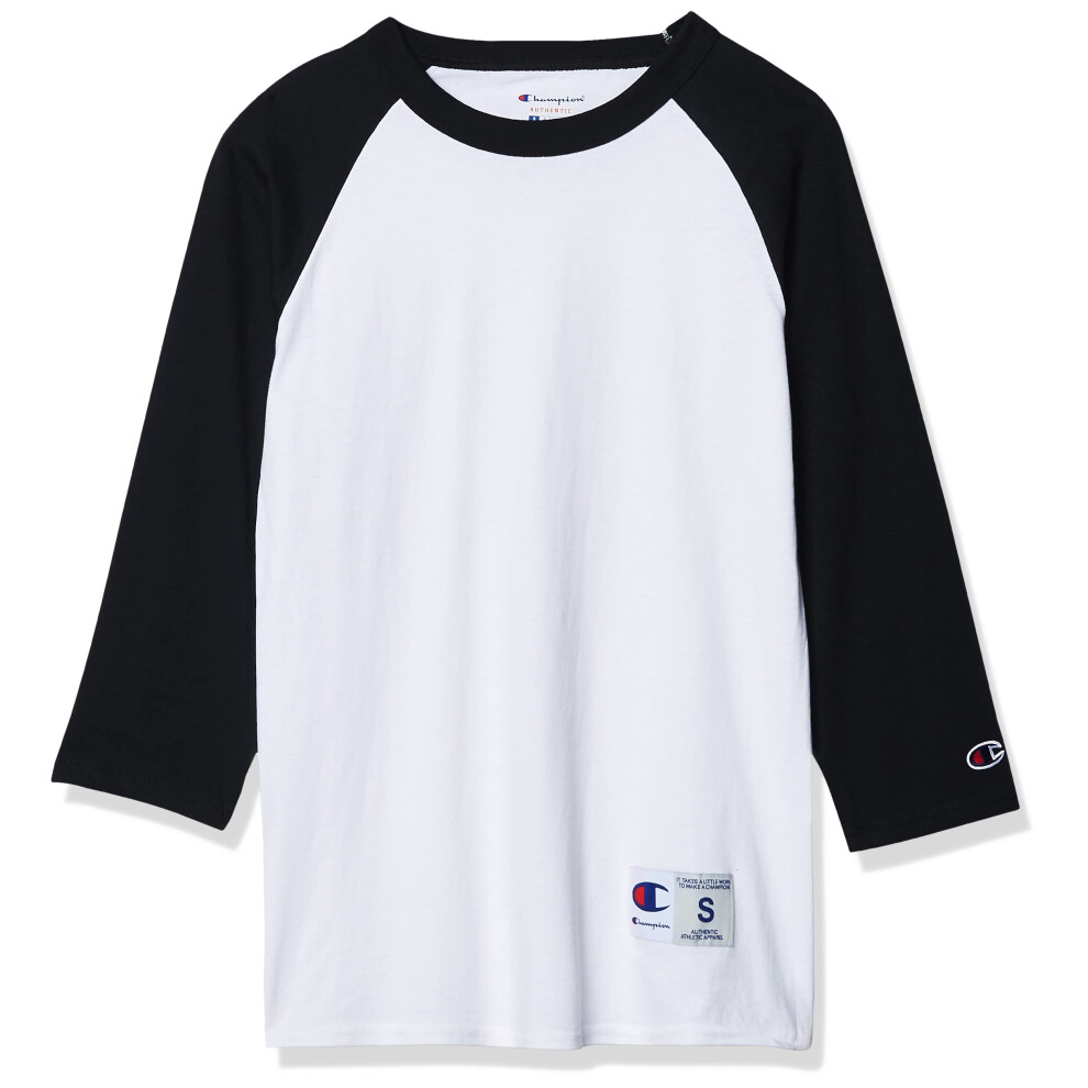 Champion Adult Raglan Baseball T-Shirt  Wht/Blk  XXX-Large