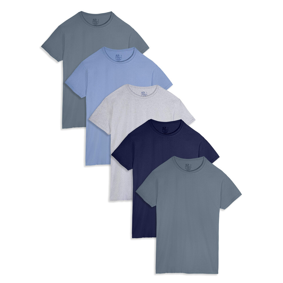 Fruit of the Loom Men's Crew Neck T-Shirt Multipack  Assorted (5 Pack)