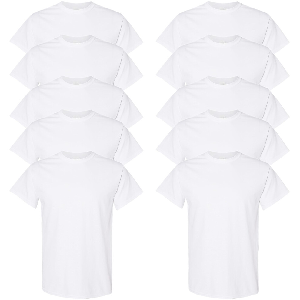 Gildan Men's Heavy Cotton T-Shirt  Style G5000  Multipack  White (10-P