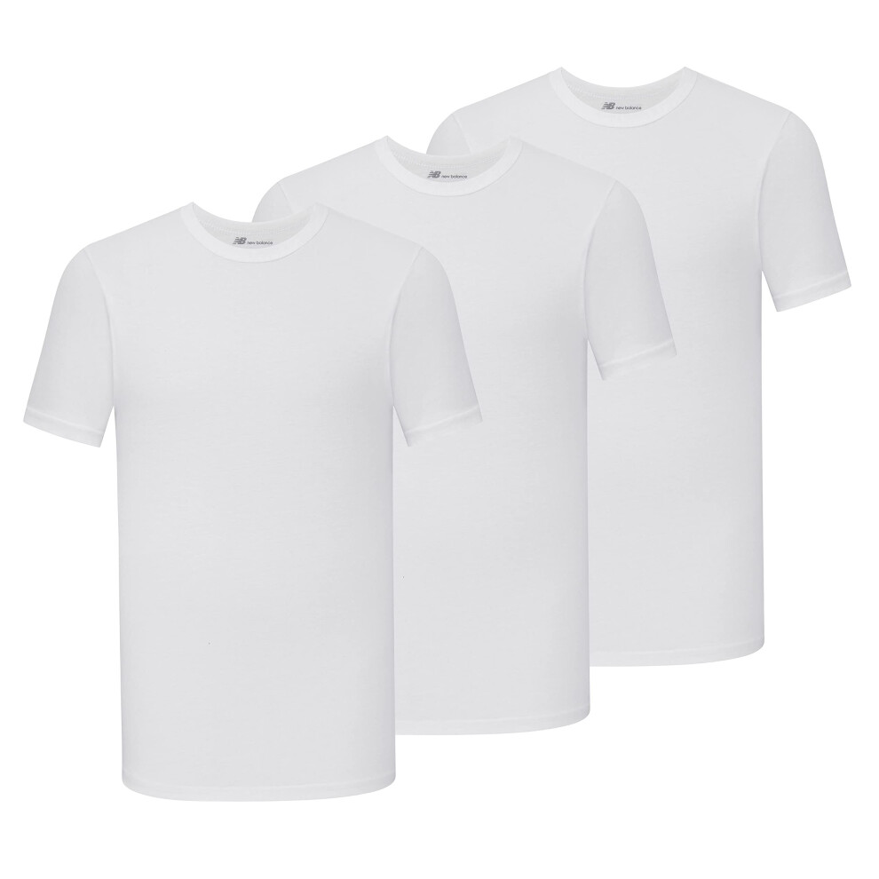 New Balance Men's Standard Cotton Performance Crew Neck Tee  White/Whi